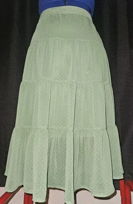 Falda de mujer George verde con lunares blancos talla 14 (funciona pequeña) Foto 1 de 3