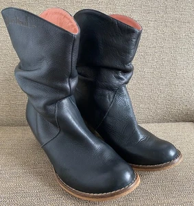 Red or Dead Black Leather Retro Cowboy Western Boots UK Size 7 - Picture 1 of 11