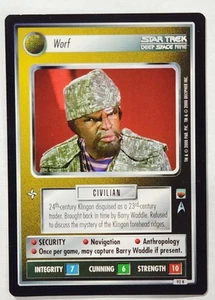 Star Trek CCG Trouble With Tribbles Worf TWT Rare Card 92R - never plated - Picture 1 of 1