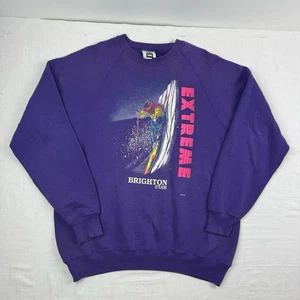 Sudadera De Colección Ski Extreme Utah Adulto XL Púrpura Cuello Redondo Naturaleza Exterior Años 90 - Imagen 1 de 11