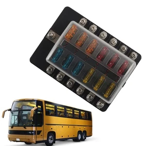 12 Way Fuse Box Holder Fuse Block With Fuses Terminals Fit Car Boat Bus - Picture 1 of 15