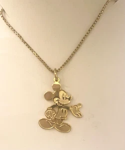 Disney Mickey Mouse 24kt Gold über Sterling Anhänger 16" Vermeil Halskette☚☚☚👀☚☚☚ - Bild 1 von 6
