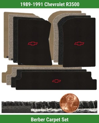 Conjunto de tapete berbere personalizado para Chevrolet R3500 89-91 com logotipo (3 peças) #9BS - Imagem 1 de 4