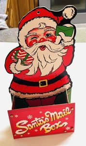 Vintage Santa Clause Letter Holder 1970s Collapsing Cardboard Sign - Picture 1 of 7
