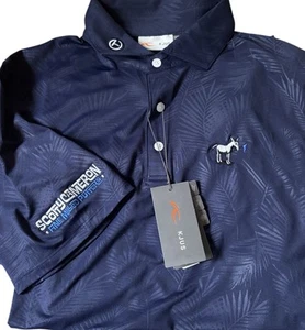 NWT SCOTTY CAMERON Circle T KJUS Comfort Fit Donkey Flag Embossed Golf Polo L - Picture 1 of 4