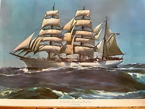 US Coast Guard Academy Training Barque Eagle Rare 1969 Kipp Soldwedel Lithograph - Bild 1 von 11