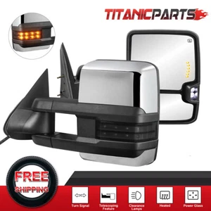 Chrome Power Heated Tow Mirrors For 1999-2002 Chevrolet Silverado GMC Sierra - Picture 1 of 11