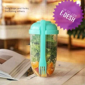 Salad Food Bottle Container Box Portable with Travel Fork - Picture 1 of 3