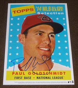 CARTA ALL-STAR PAUL GOLDSCHMIDT FIRMATA 2014 TOPPS HERITAGE JUMBO 5x7 pollici - Foto 1 di 1