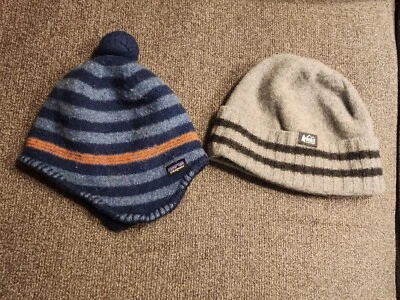 Lote de 2 chapéus de inverno infantis REI & lã merino Patagônia - Imagem 1 de 4