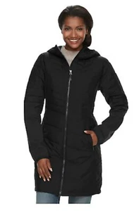 NWT COLUMBIA Womens black Thermal Coil Long Jacket Oyanta Trail Hybrid XS - Picture 1 of 3