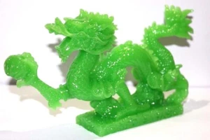 GRANDE Color Jade Feng Shui Dragón Chino Estatuilla Suerte y Éxito 8,5 pulgadas - Imagen 1 de 2