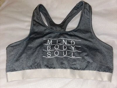 DANSKIN NOW Fitted Medium (8-10) Racerback Sports Bra Gray MIND BODY SOUL Preown - Изображение 1 из 4