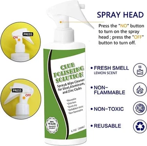 Remove Scratches Golf Club Cleaning Kit 6.7 oz Woods Iron Polishing - Picture 1 of 6