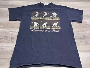 Vintage 90s Anatomy of a Pitch Baseball Graphic T-Shirt Made in USA XL Danaggers - Bild 1 von 9