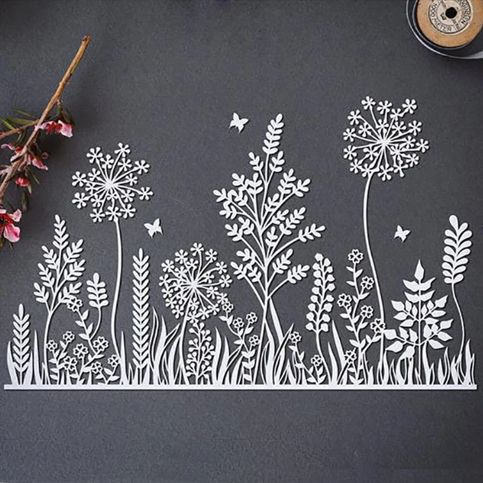 Blumen Gras Metall Stencil Cutting Dies Scrapbooking Stanzschablone Album Karten - Bild 1 von 3