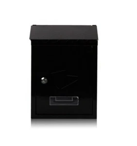 Buzon exterior negro de metal para paqueteria correo de pared - Imagen 1 de 3