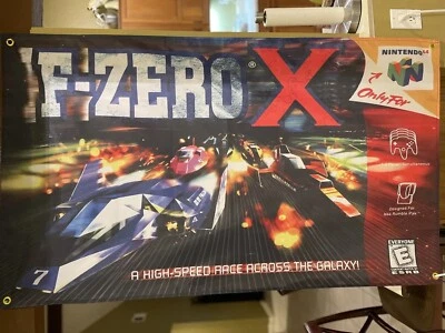F-Zero X 5ft Flag Nintendo 64 1998 Banner Poster N64 F Zero - Image 1 of 3