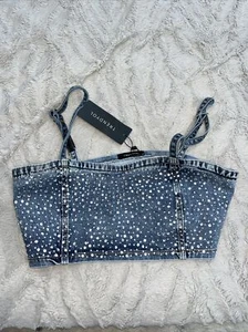 Trendyol denim bustier boobtube top, size Uk 8 BNWT - Picture 1 of 4