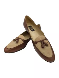 Vintage Selby Tassel Woman's Loafer Flats Brown Leather Size 11 Narrow - Picture 1 of 6