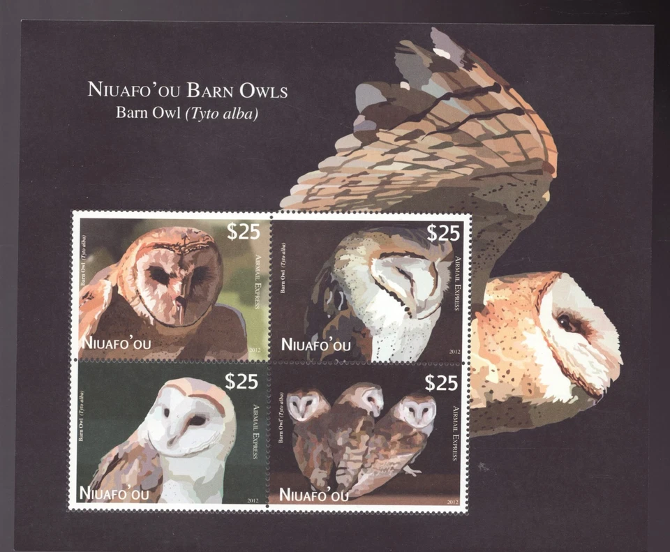 2012 Tonga Niuafo'ou Sc# CE5 S/S - Barn Owls MNH Cv$84 - Image 1 of 1