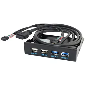 AU 3.5inch USB 3.0 2.0 19/9PIN Floppy Drive Bay 4-Hub Front Panel for Desktop PC - Afbeelding 1 van 9