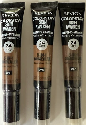 Revlon Colorstay Skin Awaken 5 In 1 Concealer 075 076 080 - 0.27 Fl oz Lot of 3 - Image 1 of 4