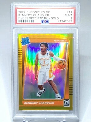 2022-23 Donruss Optic Rated Rookie #17 Kennedy Chandler GOLD Prizm /10 PSA 9 Rc - Image 1 of 2