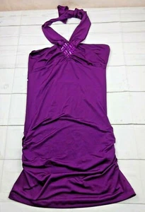 Vestido Charlotte Russe Juniors Púrpura Talla S Poliéster/Spandex con Bling Halter - Imagen 1 de 6