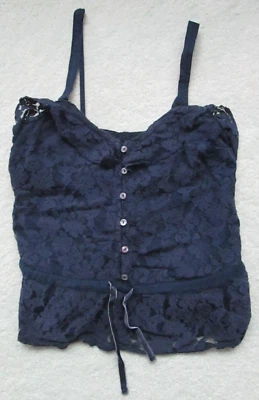 Abercrombie Kids Lace Tank Top Button-Up Pullover Shirt Girls/Juniors Size M - Image 1 of 4