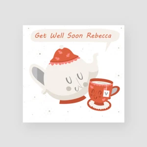 Personalised Handmade Get Well Soon Card For Her Hospital Illness Recovery - Picture 1 of 6