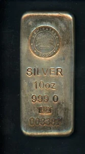 Silver 10 Ounce .999 Fine POURED Bar Emirates Gold United Arab Dubai - Picture 1 of 2