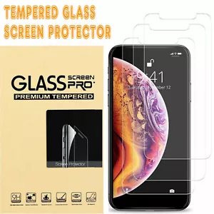 For iPhone 11 Pro Max XS XR X SE 8 Plus 7 6 6S 5 Tempered Glass Screen Protector - Picture 1 of 6