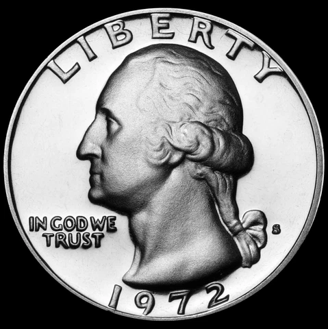 1972 S Washington Gem PROOF Quarter Clad US Mint Coin Cover