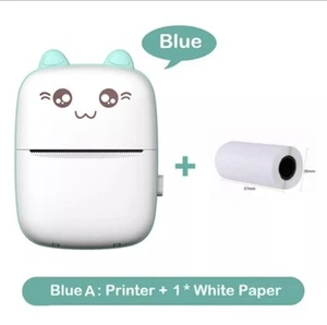 Blue Cat Mini Thermal Printer Bluetooth Photo Label Printing Machine UK Stock - Picture 1 of 6