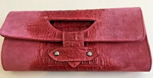 Jacqueline Jarrot Clutch Krokoprägung Leder/Wildleder - Bild 1 von 6