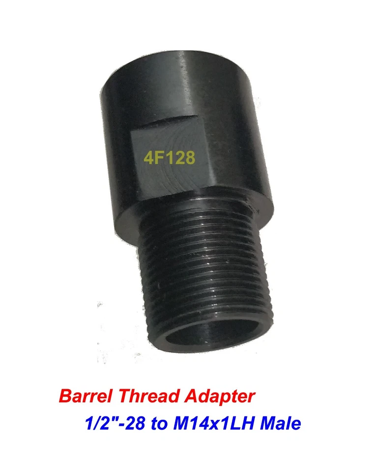 TUFFORCE Tube Thread Adapter to Convert 1/2"-28 UNEF to M14x1 LH Male, Steel , #4-128