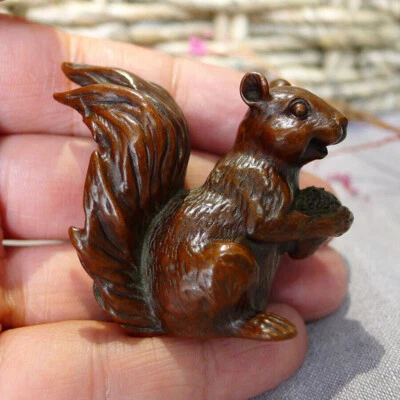 Mini estátua de inseto de cobre presente colecionável requintado esquilo de cobre chá animal de estimação - Imagem 1 de 4