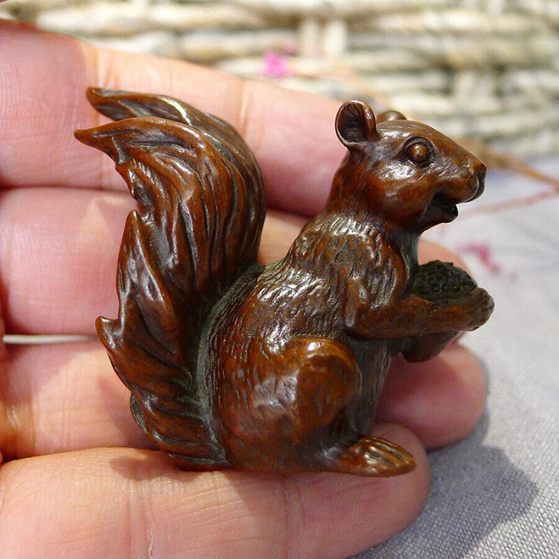 Mini Estatua de Insecto de Cobre Coleccionable Regalo Exquisito Cobre Ardilla Té Mascota Foto 1 de 4