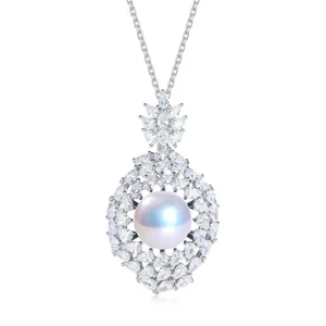 Freshwater Pearl Pendant Necklace 4A+ 10-11mm Elegant Jewelry Gift for Wife M... - Picture 1 of 7