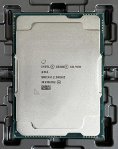 Intel Xeon Silver 4316 20 Cores 2.3 GHz CPU 150W LGA4189 Processors up DDR4-2666 - Picture 1 of 2