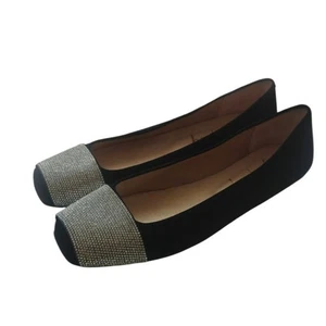 Schwarze Fs/NY Wildleder Strass Ballerinas Gr. 8 - Bild 1 von 8