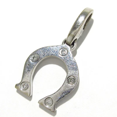 Auth Cartier Horseshoe 18K White Gold Diamond N***** Pendant Head - Image 1 of 4