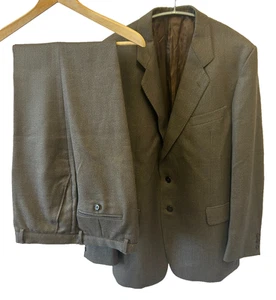 Traje vintage Jaeger para hombre 2 piezas 100 % lana marrón manchado europeo 54 R - Imagen 1 de 15