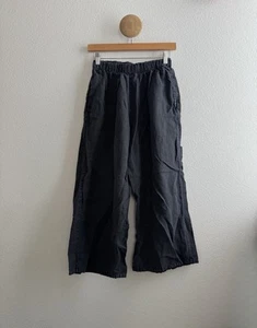 Bryn Walker Black Linen Wide Leg Cropped Pants Size XS - Picture 1 of 10
