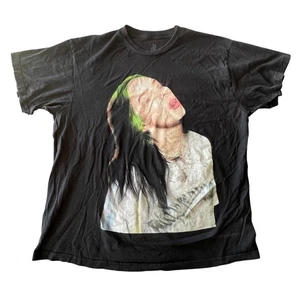 Billie Eilish Graphic T Shirt Mens XL Black Distressed Thrashed Streetwear Music - Picture 1 of 11