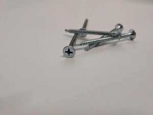 (50 pcs) Phillips 6x 47mm/1.655" Long Steel Flat Head Self-Drilling Screw Zinc - Picture 1 of 4