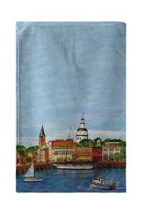 Betsy Drake Annapolis City Dock Kitchen Towel - Picture 1 of 1