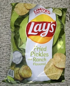 Lays Limited Edition Fried Pickle & Ranch Flavored Potato Chips - Picture 1 of 3