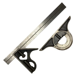 Goodell Pratt Co 12” No 4 Ruler Combination Square Center Head Level Protractor - Picture 1 of 14